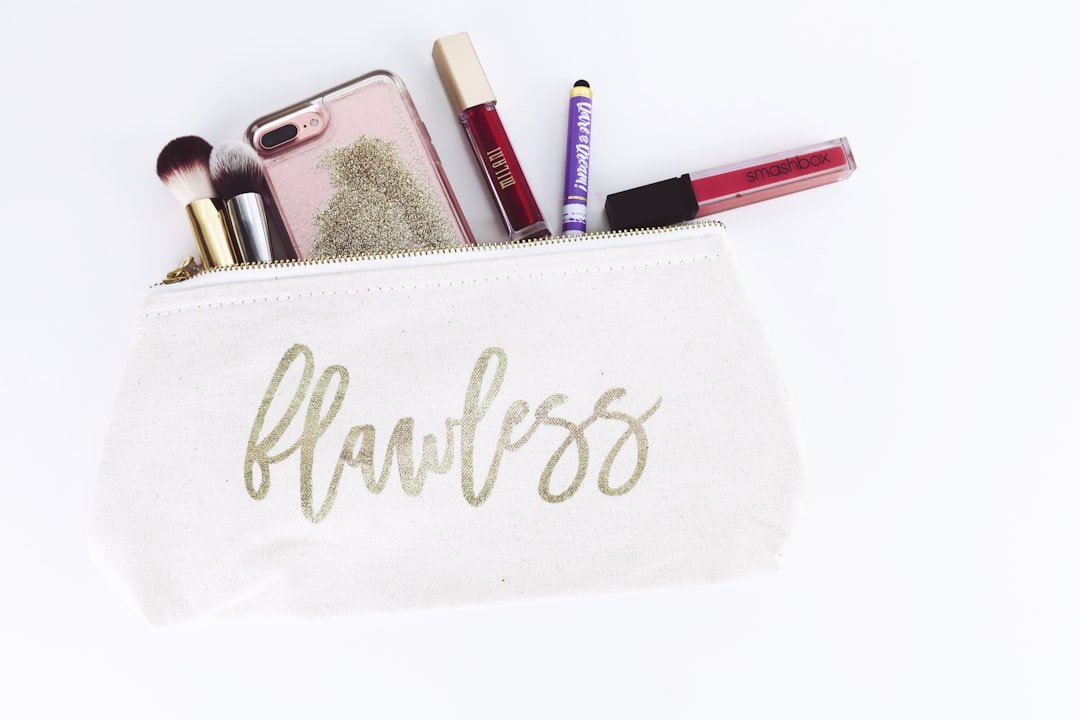 Compact travel beauty kit packed in a toiletry bag